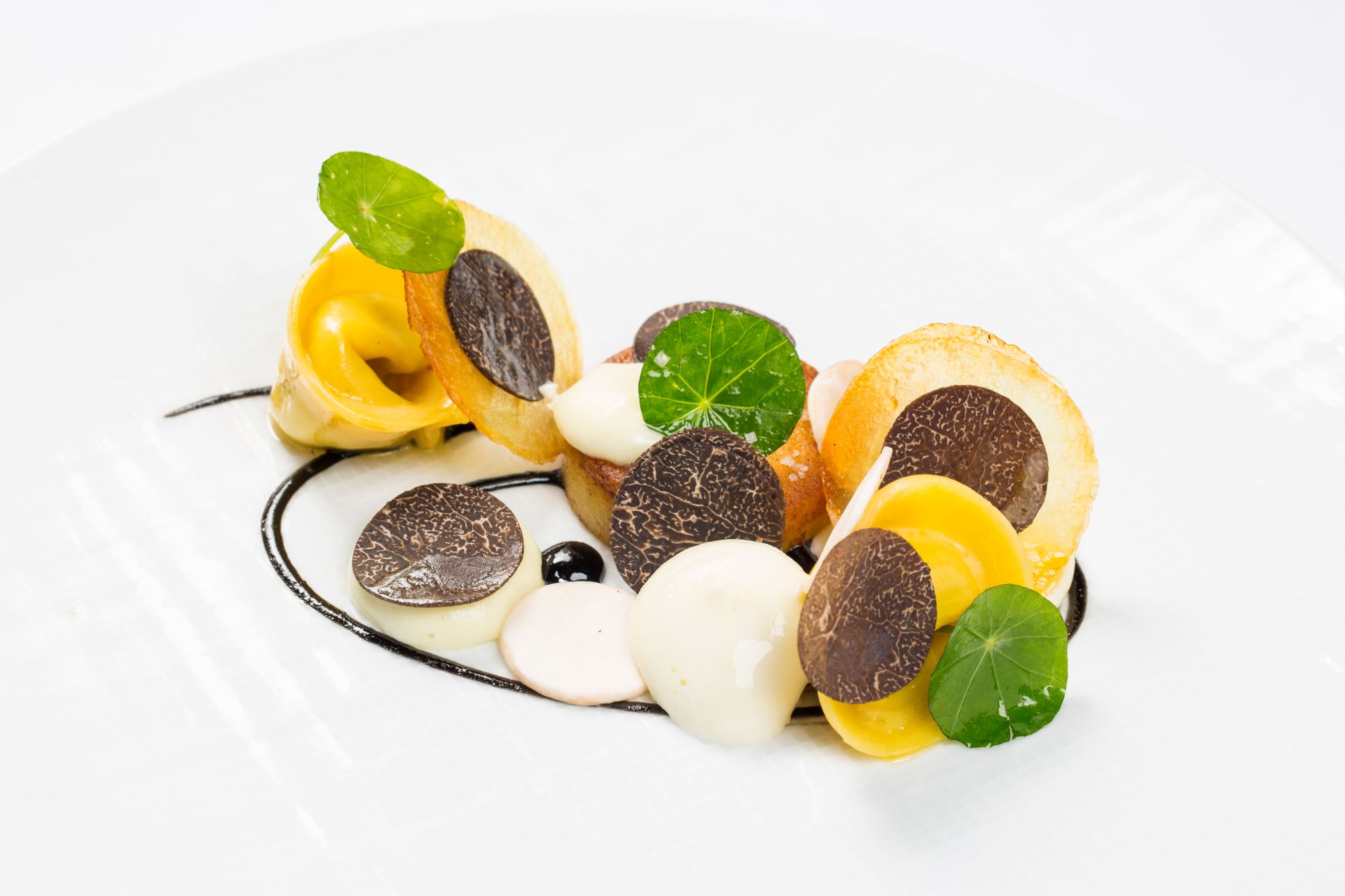 Ravioles de rattes du Touquet. Thibaut Gamba, Chef du Clarance Hôtel Image