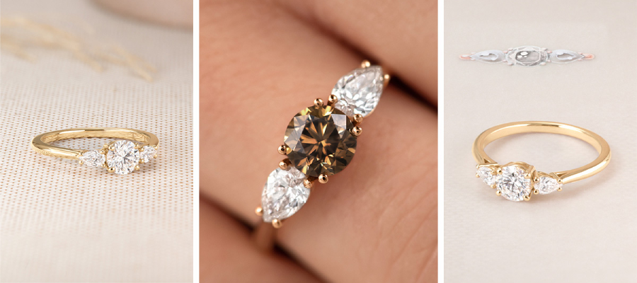 La bague Lady Duo de Poires de Gemmyo