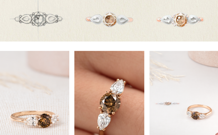 La bague Lady Duo de Poires de Gemmyo